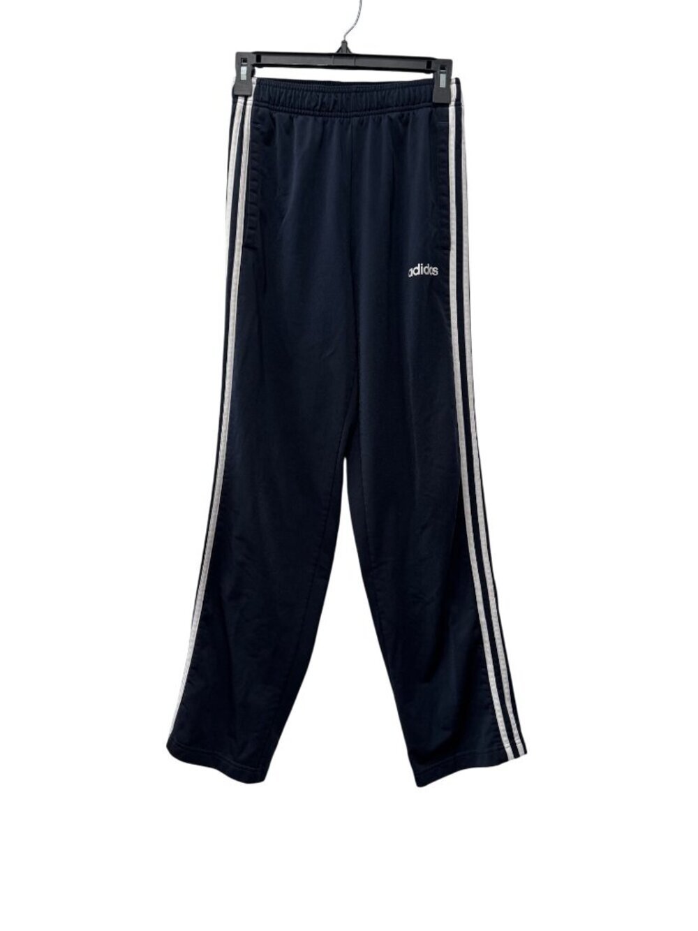 Adidas Women's Size S Navy Blue Track Pants With White Stripes